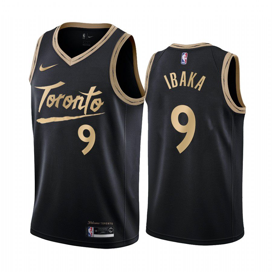 Men Toronto Raptors #9 serge ibaka black city edition 2020 nba jersey->toronto raptors->NBA Jersey